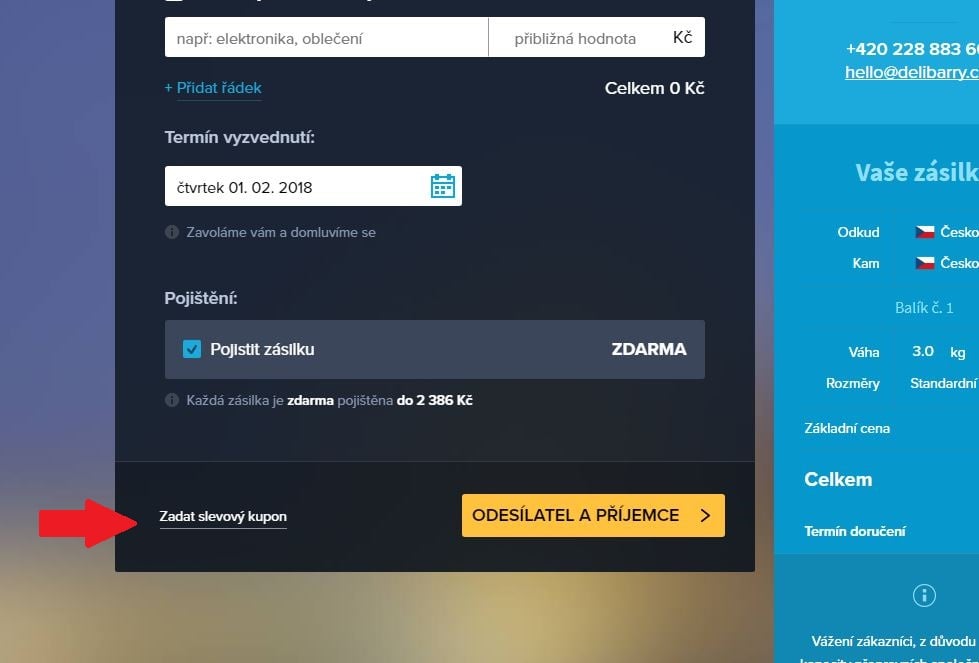 Obrázek portálu Delibarry, kde můžete uplatnit slevy