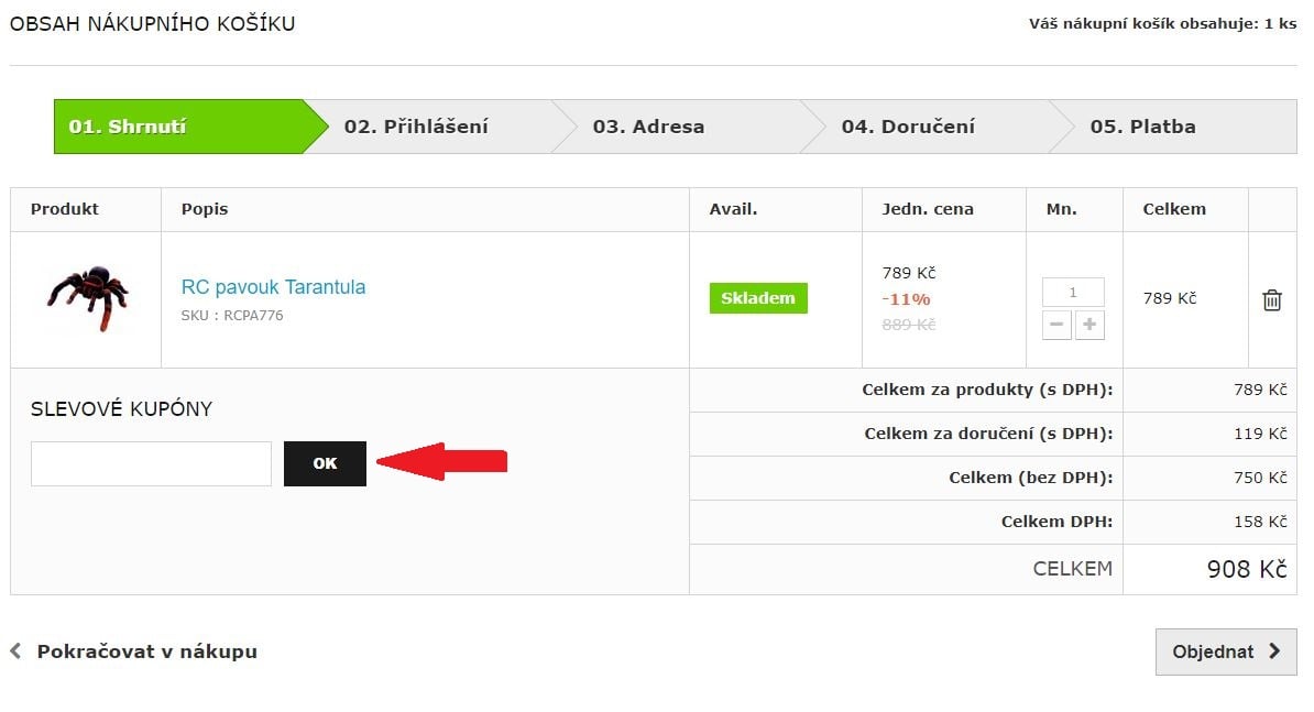Obrázek portálu RC Káně, kde můžete uplatnit slevy