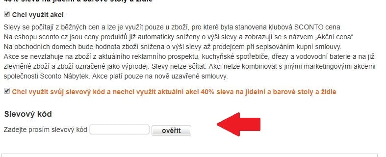 Obrázek portálu Sconto nábytek, kde můžete uplatnit slevy