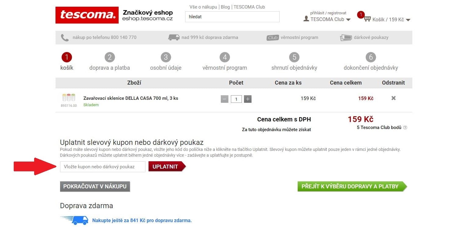 Obrázek portálu Tescoma, kde můžete uplatnit slevy