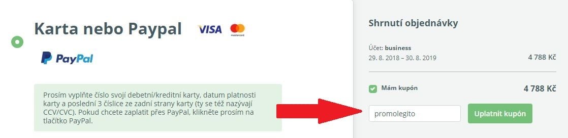 Obrázek portálu Legito.cz, kde můžete uplatnit slevy