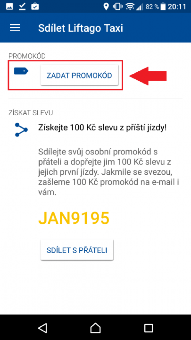 Jak uplatnit promokód na Liftago - nabídka s promo kódem