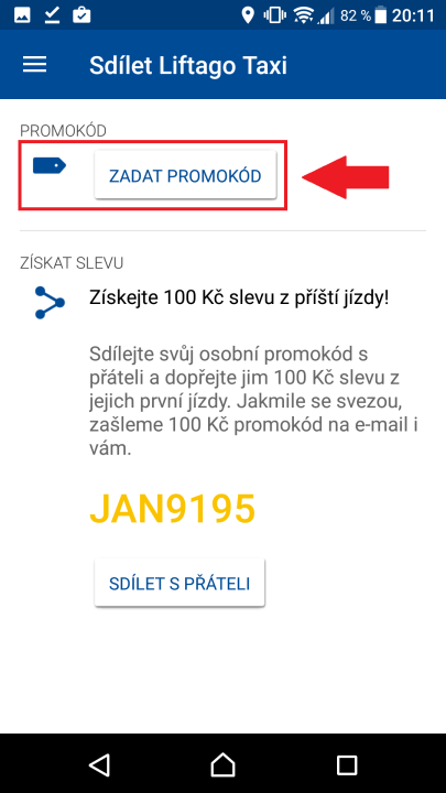 Jak uplatnit promokód na Liftago - nabídka s promo kódem