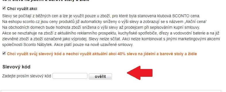 Obrázek portálu Sconto nábytek, kde můžete uplatnit slevy