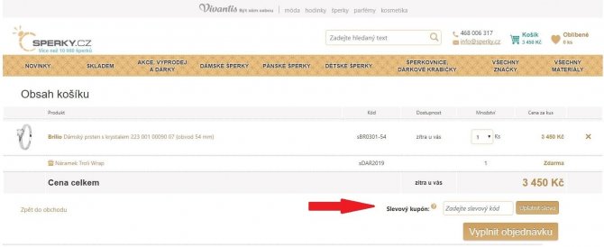 Obrázek portálu Šperky, kde můžete uplatnit slevy
