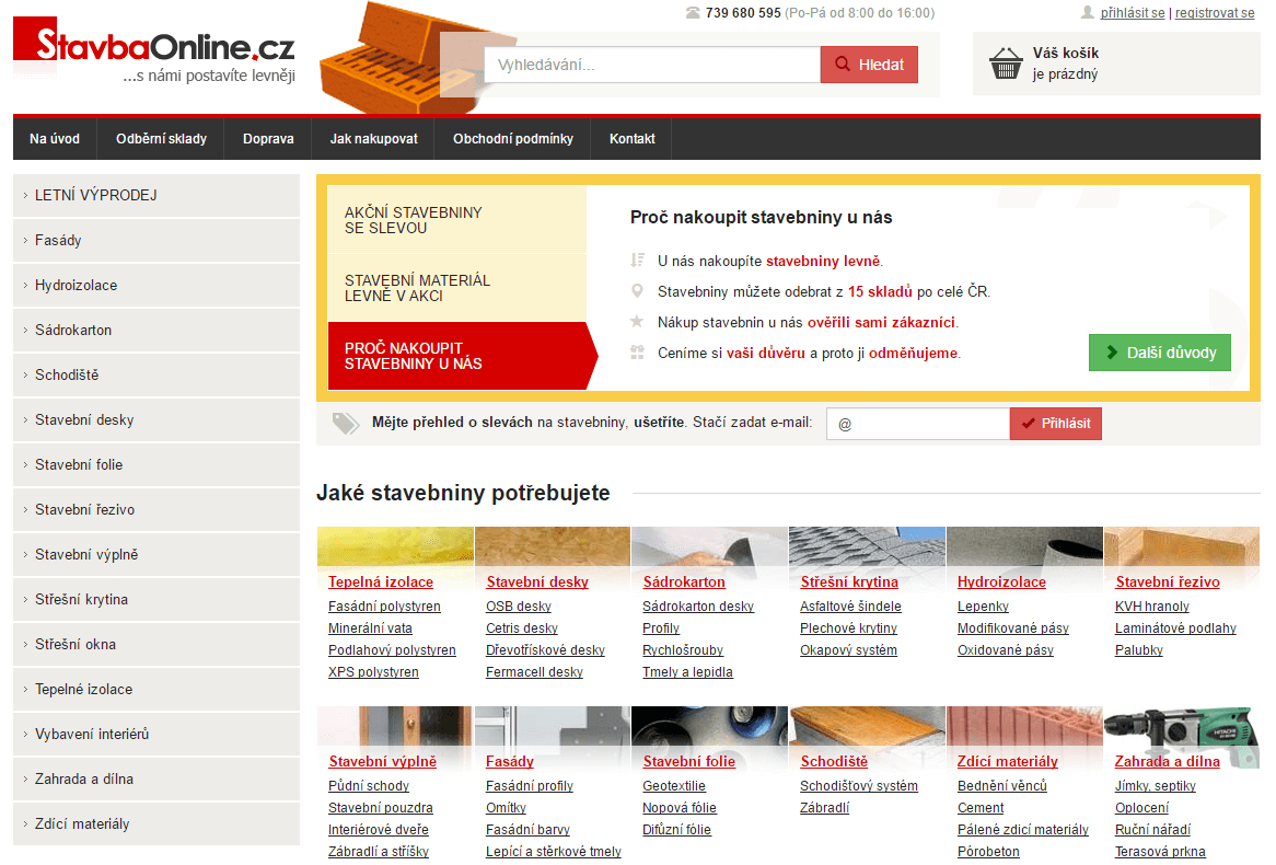 StavbaOnline.cz slevy do eshopu
