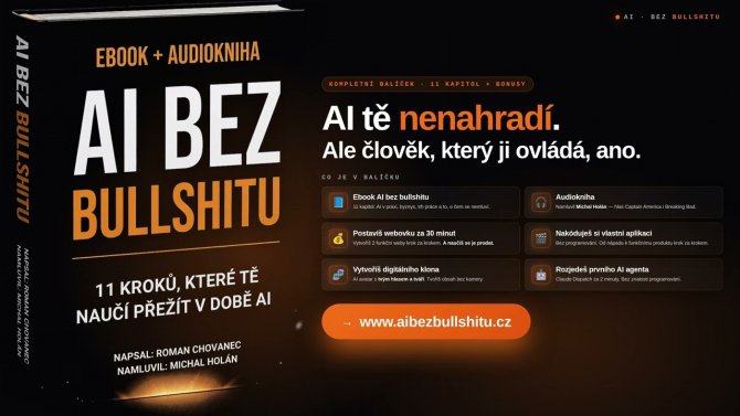 Slevov&yacute; k&oacute;d na kompletn&iacute; bal&iacute;ček AI bez bullshitu: Z&iacute;skejte slevu na př&iacute;ručku a audioknihu od Romana Chovance
